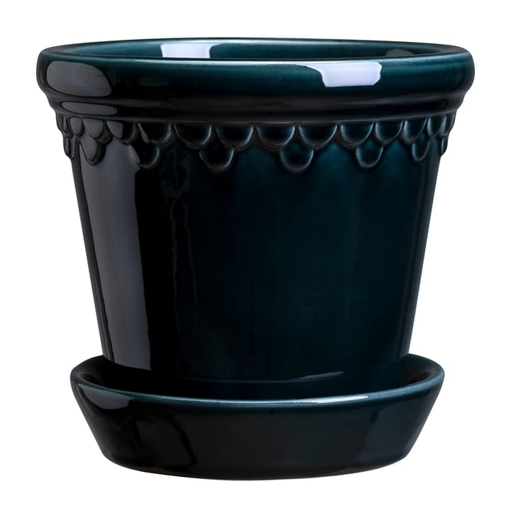 Copenhagen flower pot glazed Ø14 cm, blue Bergs Potter