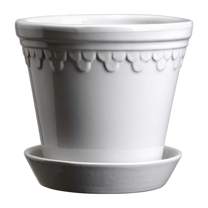 Copenhagen flower pot glazed Ø14 cm - Mineral white - Bergs Potter