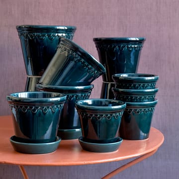 Copenhagen flower pot glazed Ø16 cm - Blue - Bergs Potter