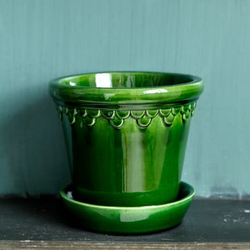 Copenhagen flower pot glazed Ø16 cm - Green - Bergs Potter