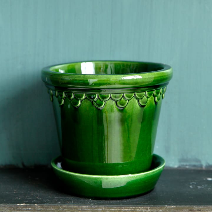 Copenhagen flower pot glazed Ø16 cm, Green Bergs Potter