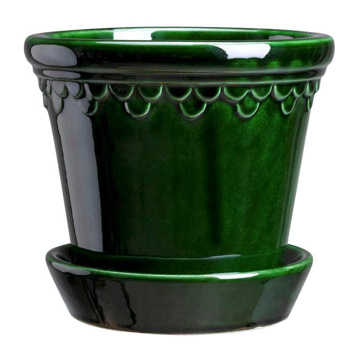 Copenhagen flower pot glazed Ø16 cm, Green Bergs Potter