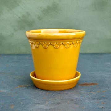 Copenhagen flower pot glazed Ø16 cm - Yellow - Bergs Potter