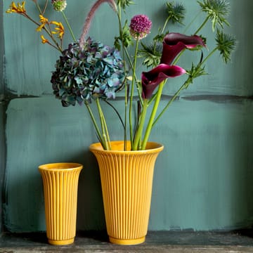 Daisy vase glazed Ø12 cm - yellow - Bergs Potter