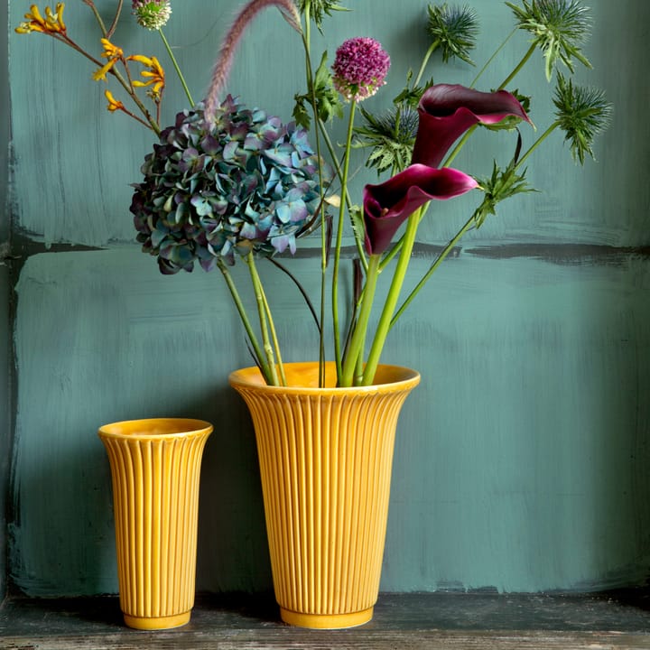 Daisy vase glazed Ø12 cm, yellow Bergs Potter