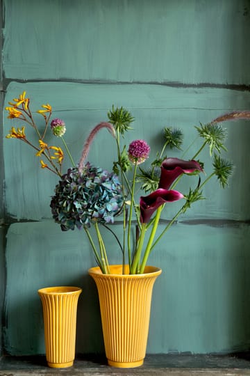 Daisy vase glazed Ø12 cm - yellow - Bergs Potter