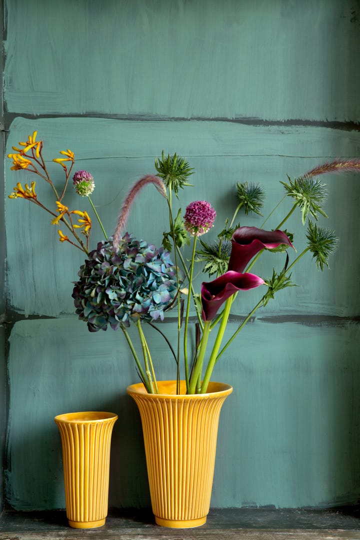 Daisy vase glazed Ø12 cm, yellow Bergs Potter