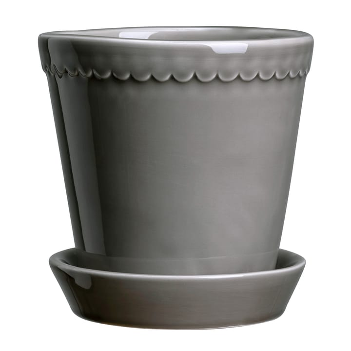 Helena flower pot glazed Ø12 cm, pearl grey Bergs Potter