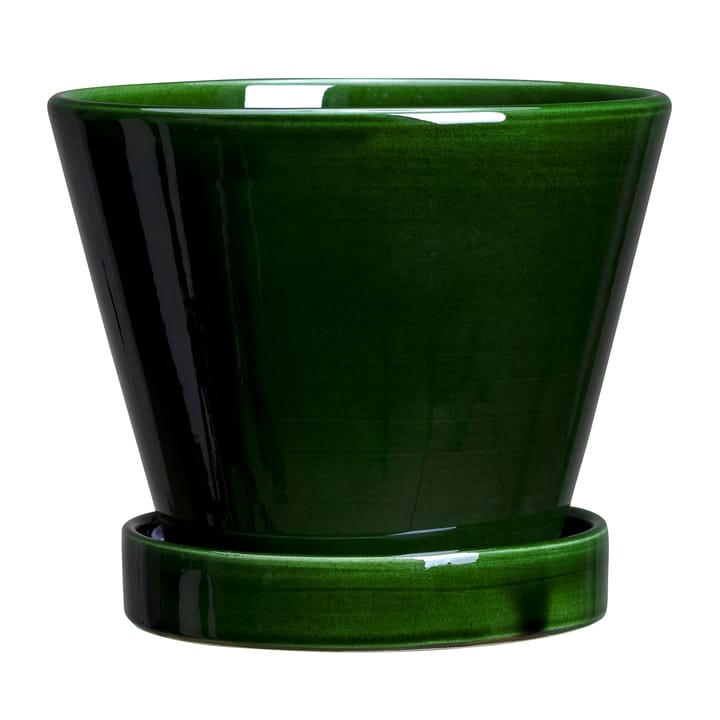 Julie flower pot glazed Ø11 cm, Green emerald Bergs Potter