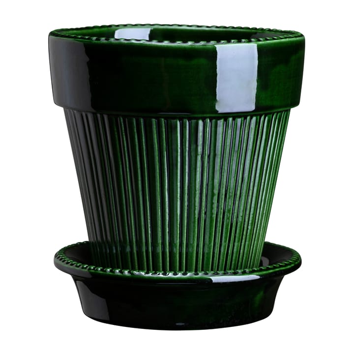 Simona flower pot glazed Ø12 cm, Green Bergs Potter