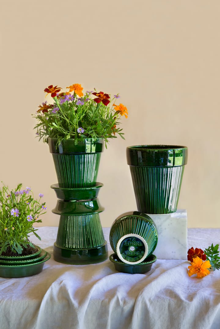 Simona flower pot glazed Ø12 cm, Green Bergs Potter