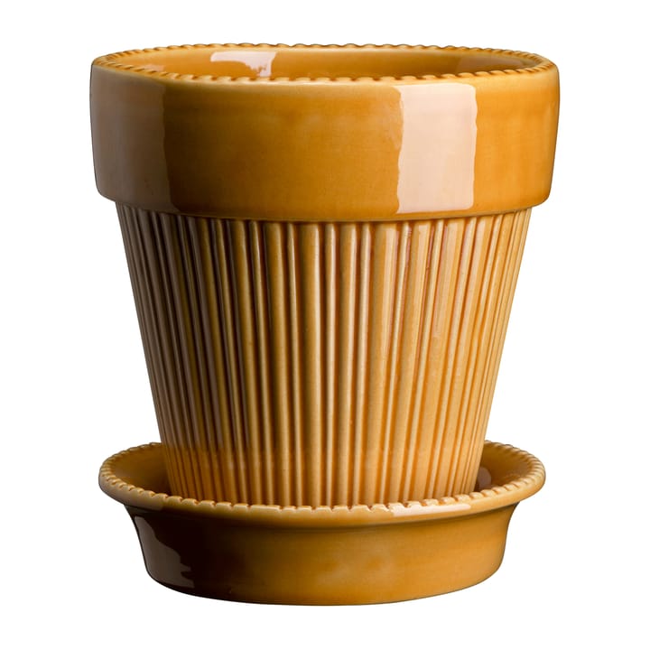 Simona flower pot glazed Ø18 cm, Yellow Bergs Potter