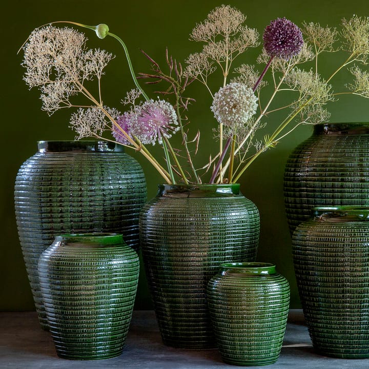 Willow vase glazed 25 cm, Green emerald Bergs Potter