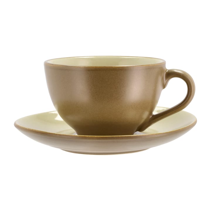 Bitz cup with saucer 24 cl matte - Wood-sand - Bitz