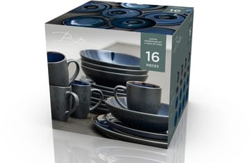 Bitz dinnerware set 16 pieces - Cobalt Blue - Bitz