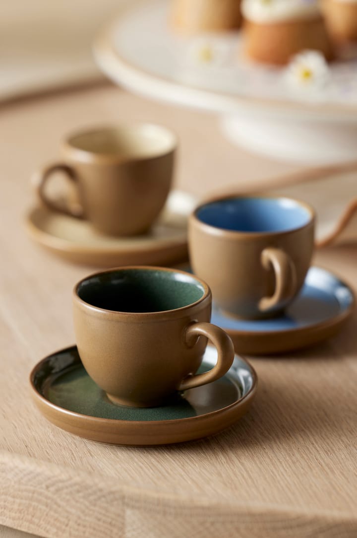 Bitz espresso cup with saucer 7 cl matt, Wood-forest Bitz