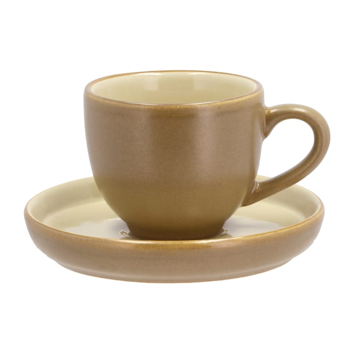 Bitz espresso cup with saucer 7 cl matt - Wood-sand - Bitz