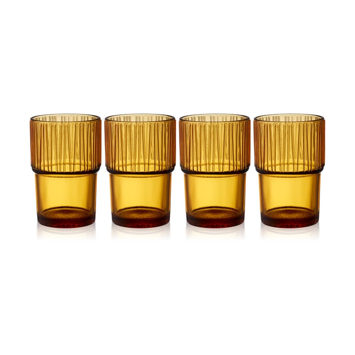 Kusintha café glass 38 cl 4-pack, Amber Bitz