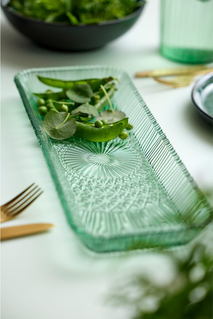 Kusintha servering saucer rectangular 14x38 cm, Green Bitz