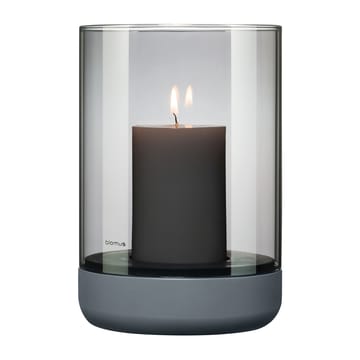 Calma lantern with block candle Ø15 cm - Gray-smoke - blomus