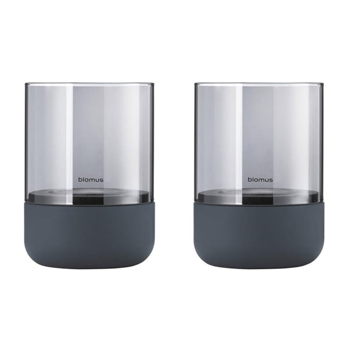 Calma lantern with tea light Ø7 cm 2-pack, Steel grey-smoke blomus