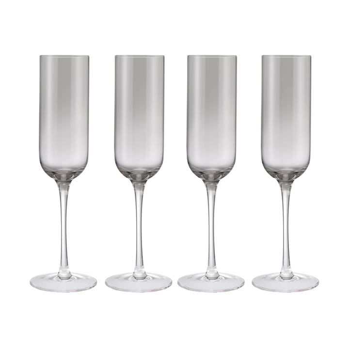 Fuumi champagne glass 22 cl 4-pack, Smoke-clear blomus