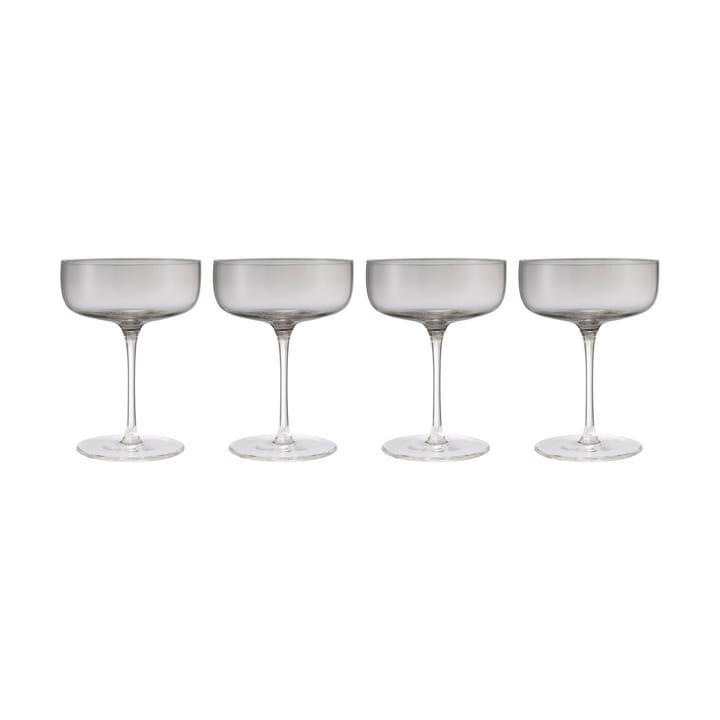 Fuumi champagne glass Coupe 28 cl 4-pack, Smoke-clear blomus