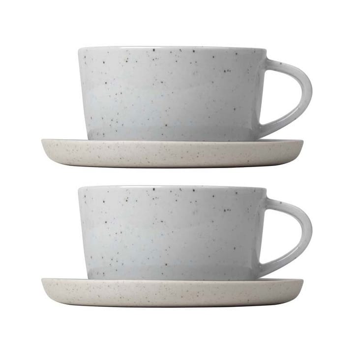 Sablo coffee cup with saucer 2-pack, Cloud blomus