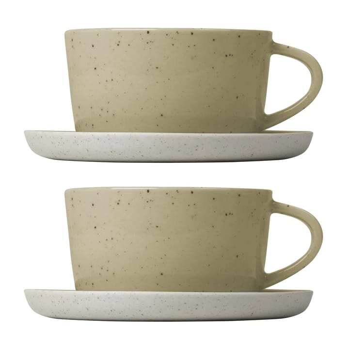 Sablo coffee cup with saucer 2-pack, Savannah blomus