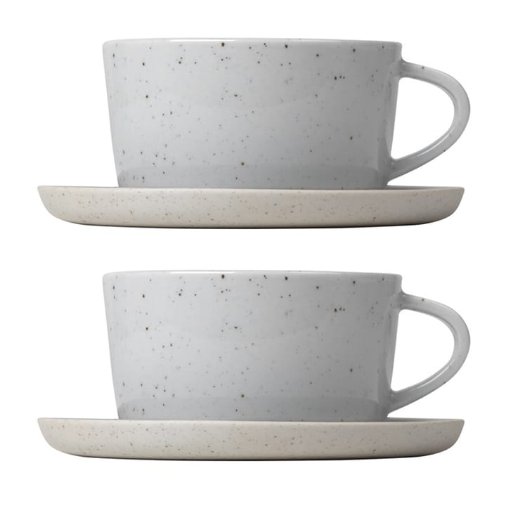 Sablo tea cup with saucer 25 cl 2-pack - Cloud - Blomus