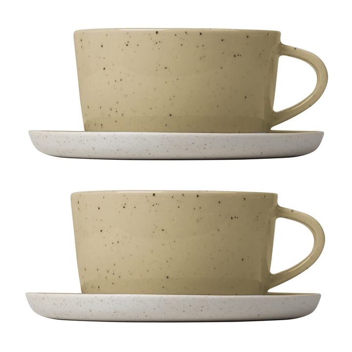 Sablo tea cup with saucer 25 cl 2-pack, Savannah blomus