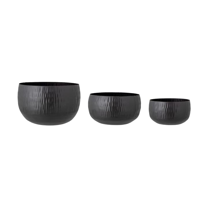 Abisha flower pot 3-pack, Black Bloomingville