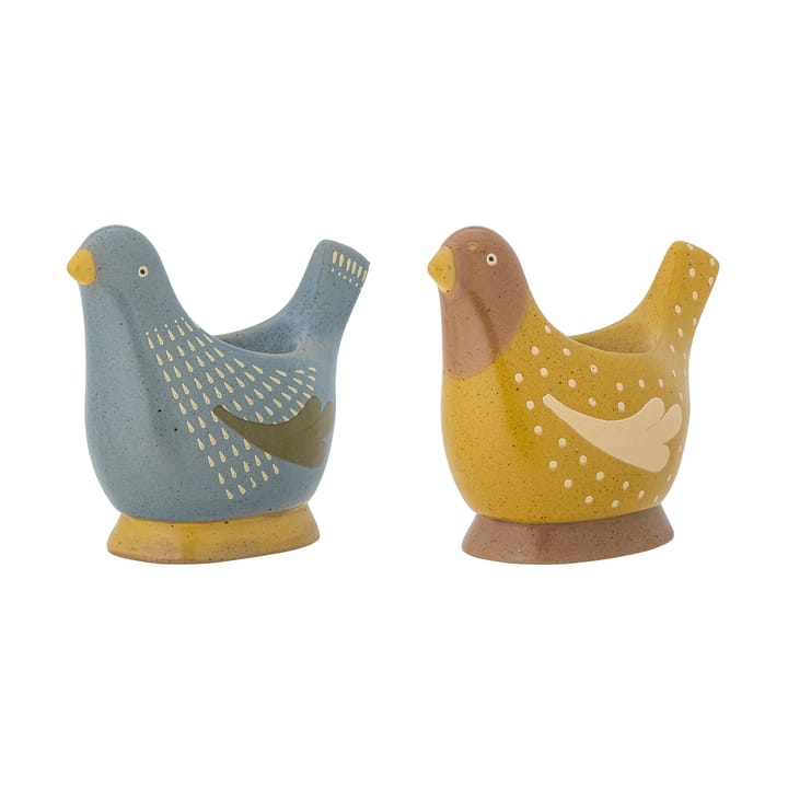 Birdy egg cup 2-pack, Blue-yellow Bloomingville