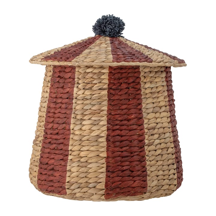 Birsen basket with lid Ø40 cm, Natural-red Bloomingville