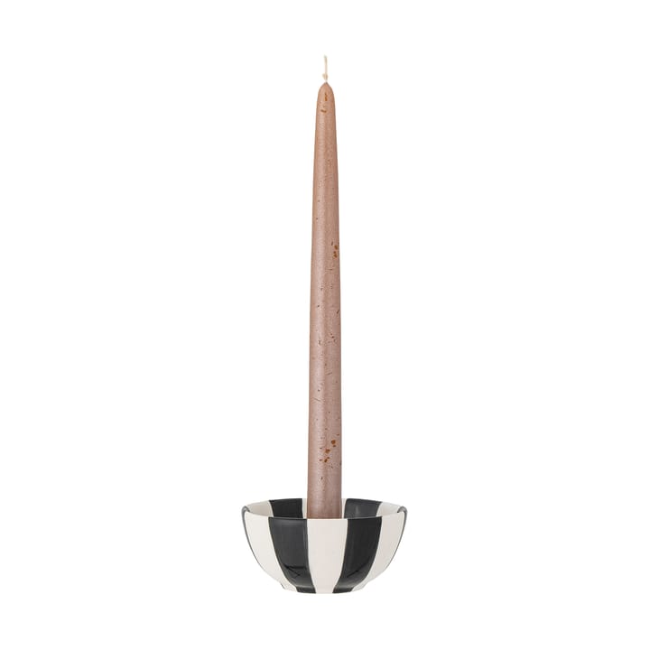 Eja candle stick Ø9 cm, Black-white Bloomingville