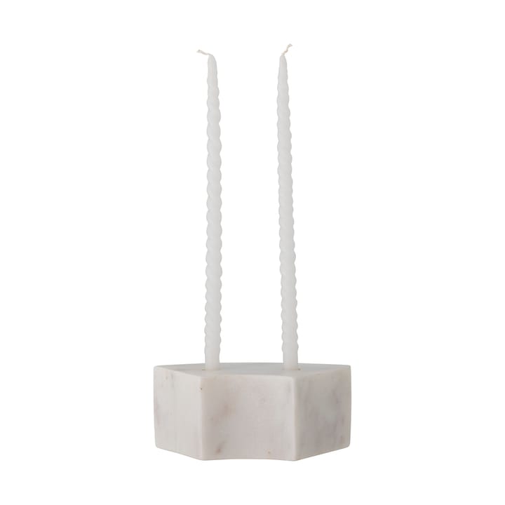 Florida candleholder 14,5x6x7,5 cm, White marble Bloomingville