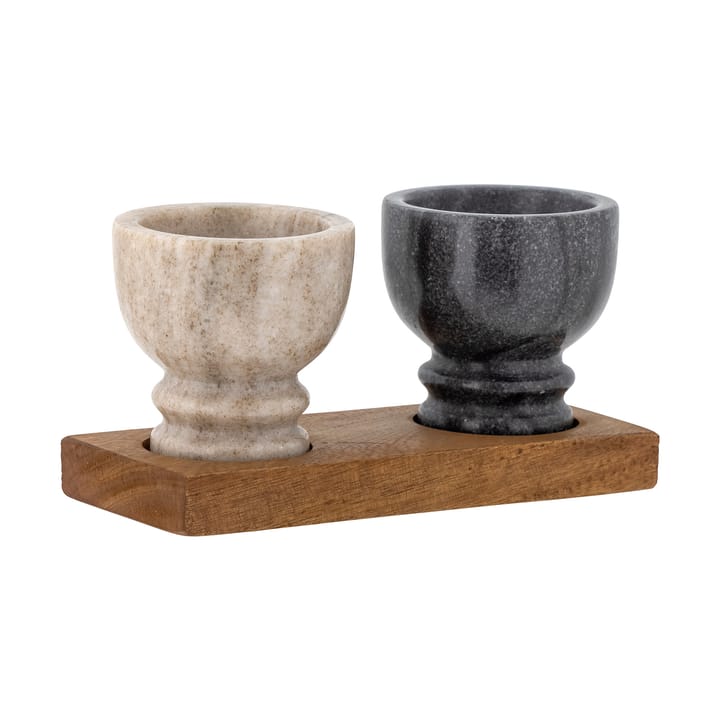 Inesa salt & pepper cellar set, Marble-Mango wood Bloomingville