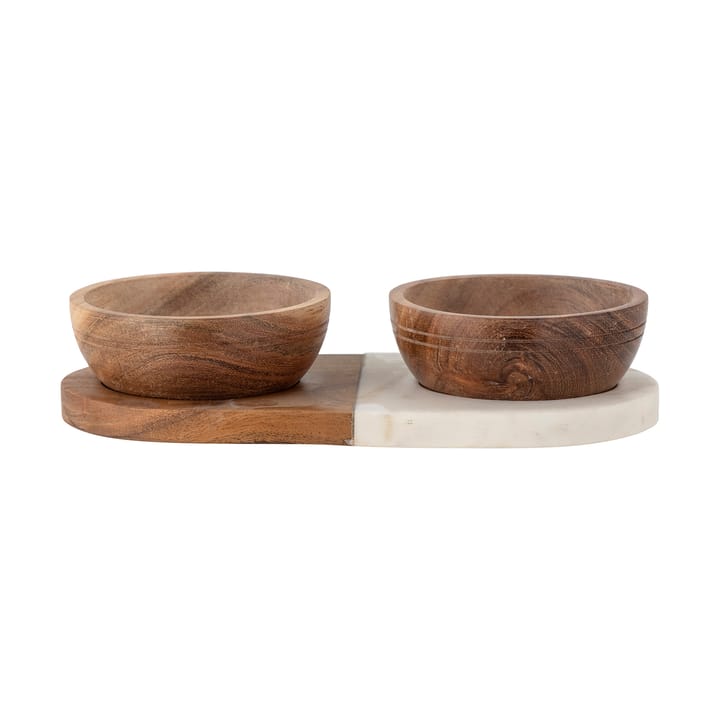 Izak salt & pepper cellar set - Marble-acacia - Bloomingville