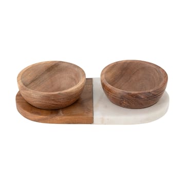 Izak salt & pepper cellar set - Marble-acacia - Bloomingville