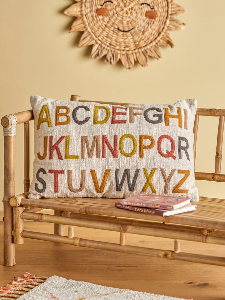 Lexi cushion alphabet 40x60 cm, Nature-multi Bloomingville