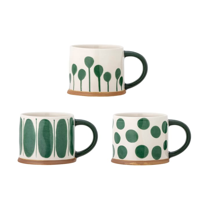 Linora mug 450 ml 3-pack - Green - Bloomingville