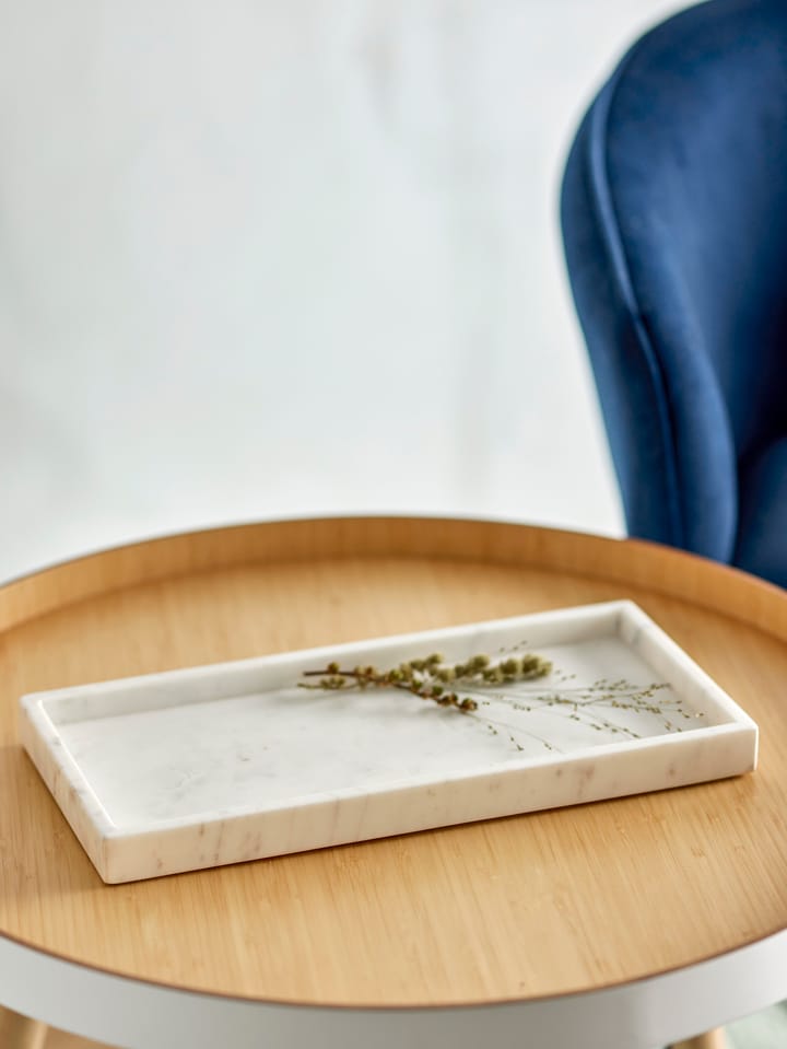 Majsa decorative tray 18x38 cm, White marble Bloomingville