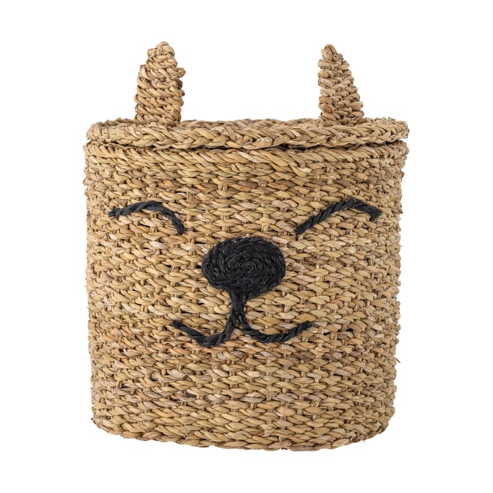 Mikki storage basket with lid Ø26 cm, Nature Bloomingville