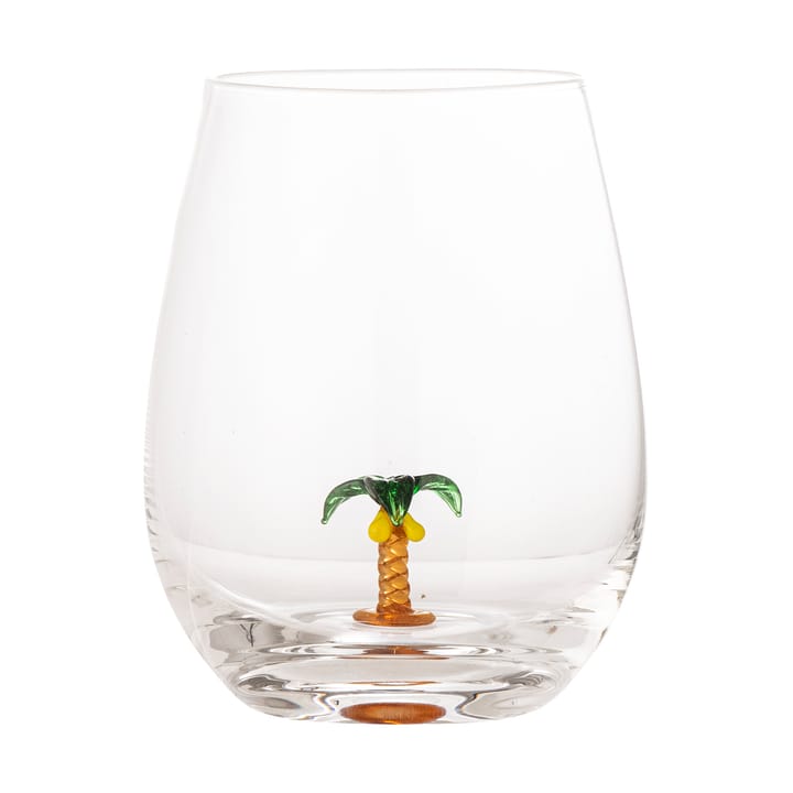 Misa drinking glass 56 cl, Clear-palm tree Bloomingville