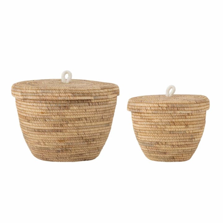 Noi basket with lid 2-pack, Brown Bloomingville