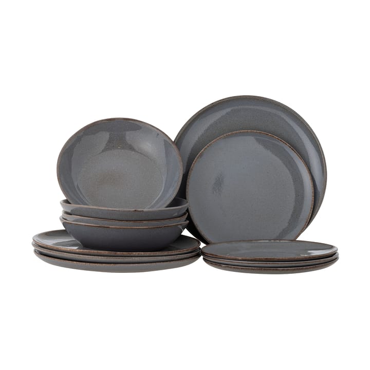 Sandrine Dinnerware Set 12 Pieces - Grey - Bloomingville