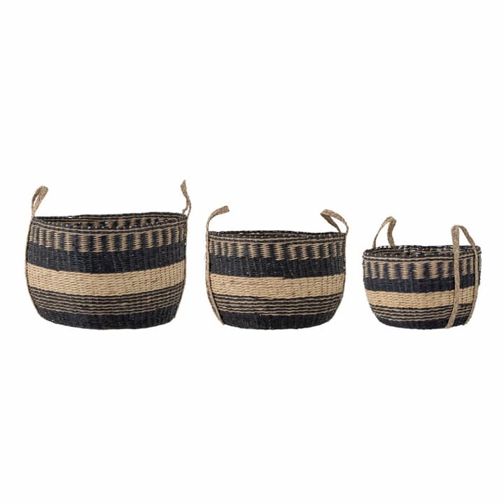 Sania basket 3-pack - Black - Bloomingville