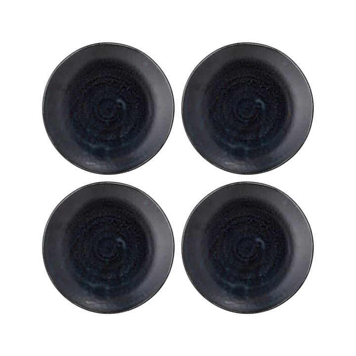 Yoko plate 24 cm 4-pack, black Bloomingville