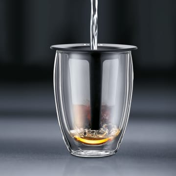 Tea For One glass with tea strainer - black - Bodum