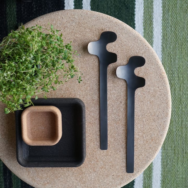 Leaf salad servers, Brushed Black Born In Sweden